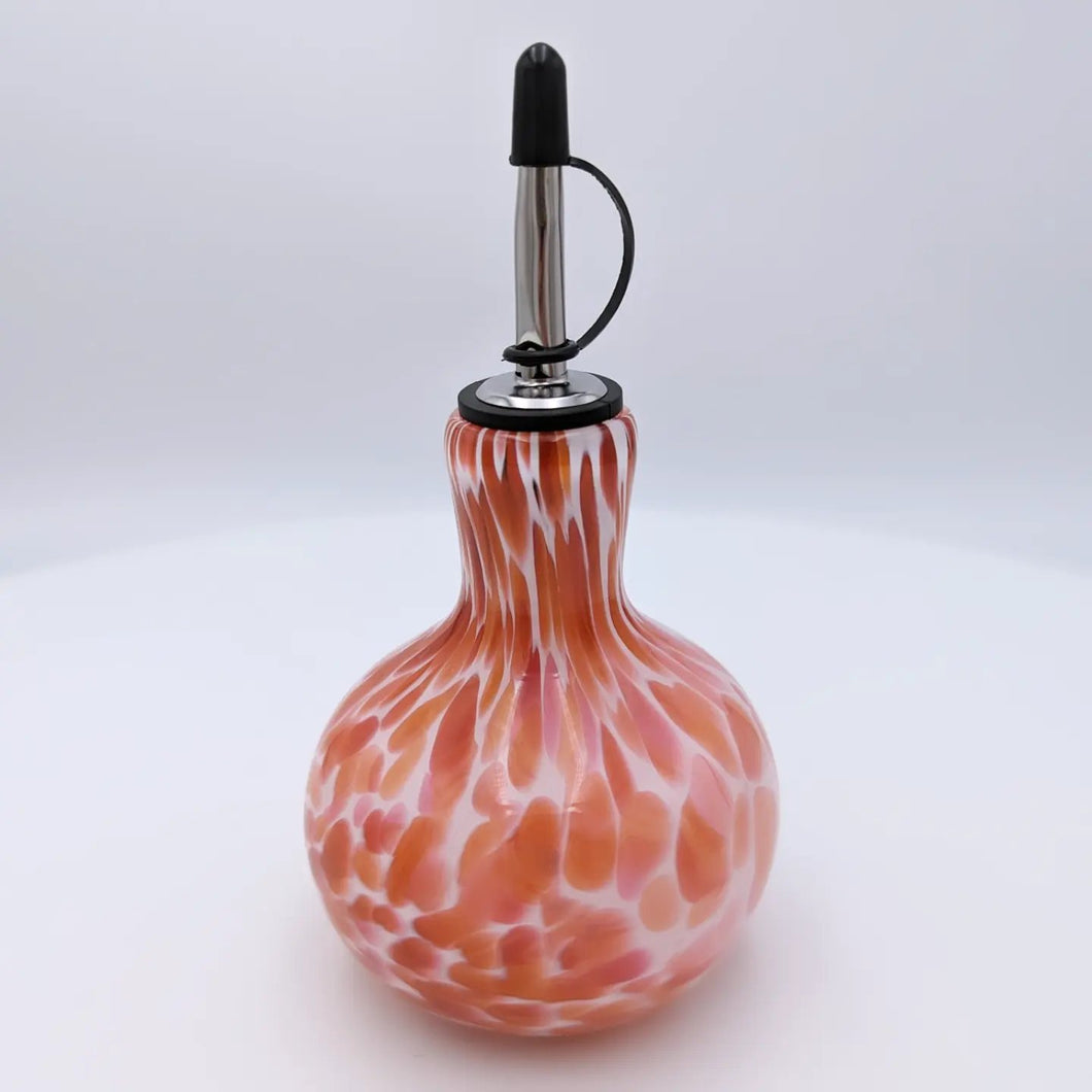 Oil bottle with cap - Pink on White