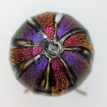 Load image into Gallery viewer, Hand blow glass ornament - Dichroic Purple and red/gold mix
