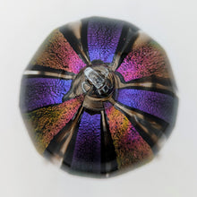 Load image into Gallery viewer, Hand blow glass ornament - Dichroic Purple and rainbow mix
