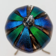 Load image into Gallery viewer, Hand blow glass ornament - Dichroic blue and green
