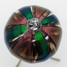 Load image into Gallery viewer, Hand blow glass ornament - Dichroic green and red
