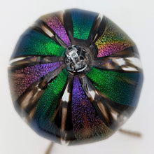 Load image into Gallery viewer, Hand blow glass ornament - Dichroic green and rainbow
