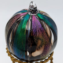 Load image into Gallery viewer, Hand blow glass ornament - Dichroic green and rainbow
