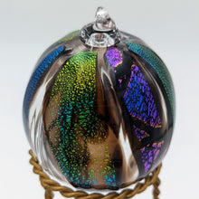 Load image into Gallery viewer, Hand blow glass ornament - Dichroic peacock
