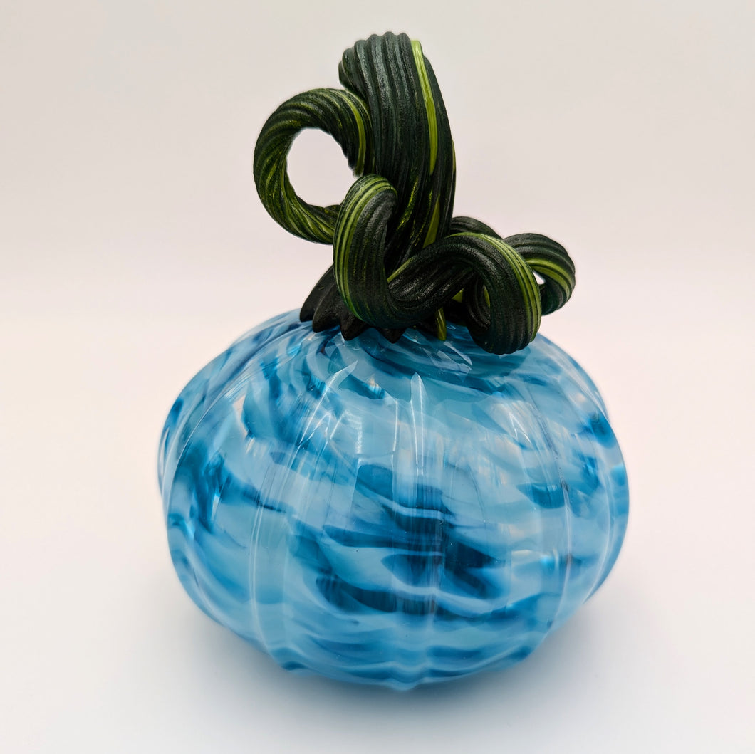 Hand blow glass pumpkin - Turquoise mix