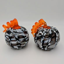 Load image into Gallery viewer, Hand blow glass pumpkin - Granite mix with Orange top
