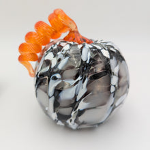 Load image into Gallery viewer, Hand blow glass pumpkin - Granite mix with Orange top
