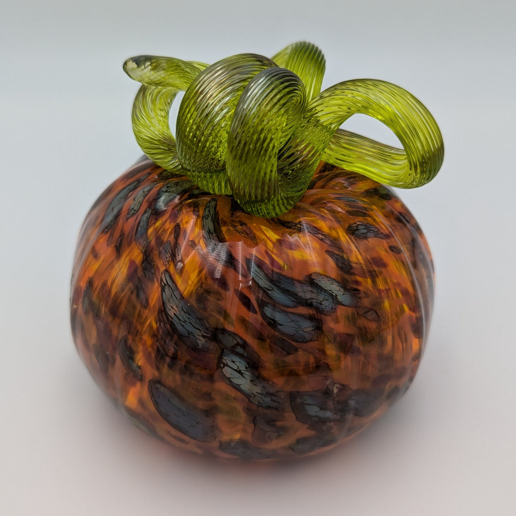 Hand blow glass pumpkin - orange medley