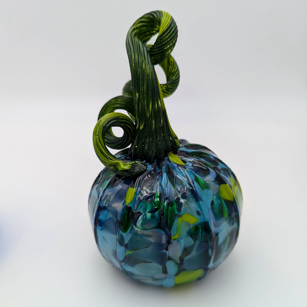 Small Hand blow glass pumpkin - Starry night mix