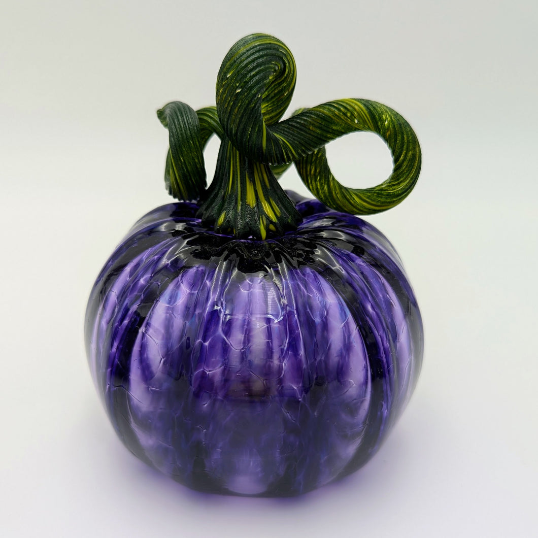 Hand blow glass pumpkin - Purple