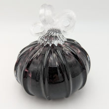 Load image into Gallery viewer, Hand blow glass pumpkin - black
