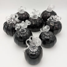 Load image into Gallery viewer, Hand blow glass pumpkin - black
