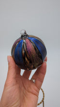 Load and play video in Gallery viewer, Hand blow glass ornament - Dichroic blue and rainbow
