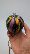 Load and play video in Gallery viewer, Hand blow glass ornament - Dichroic gold and pink
