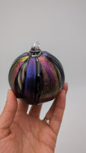 Load and play video in Gallery viewer, Hand blow glass ornament - Dichroic Purple and rainbow mix
