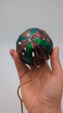 Load and play video in Gallery viewer, Hand blow glass ornament - Dichroic green and red
