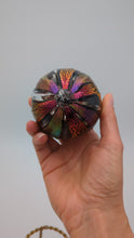 Load and play video in Gallery viewer, Hand blow glass ornament - Dichroic red/gold and rainbow
