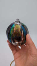 Load and play video in Gallery viewer, Hand blow glass ornament - Dichroic peacock
