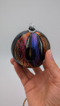 Load and play video in Gallery viewer, Hand blow glass ornament - Dichroic Purple and red/gold mix
