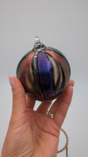 Load and play video in Gallery viewer, Hand blow glass ornament - Dichroic purple and red
