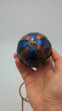 Load and play video in Gallery viewer, Hand blow glass ornament - Dichroic Red and blue
