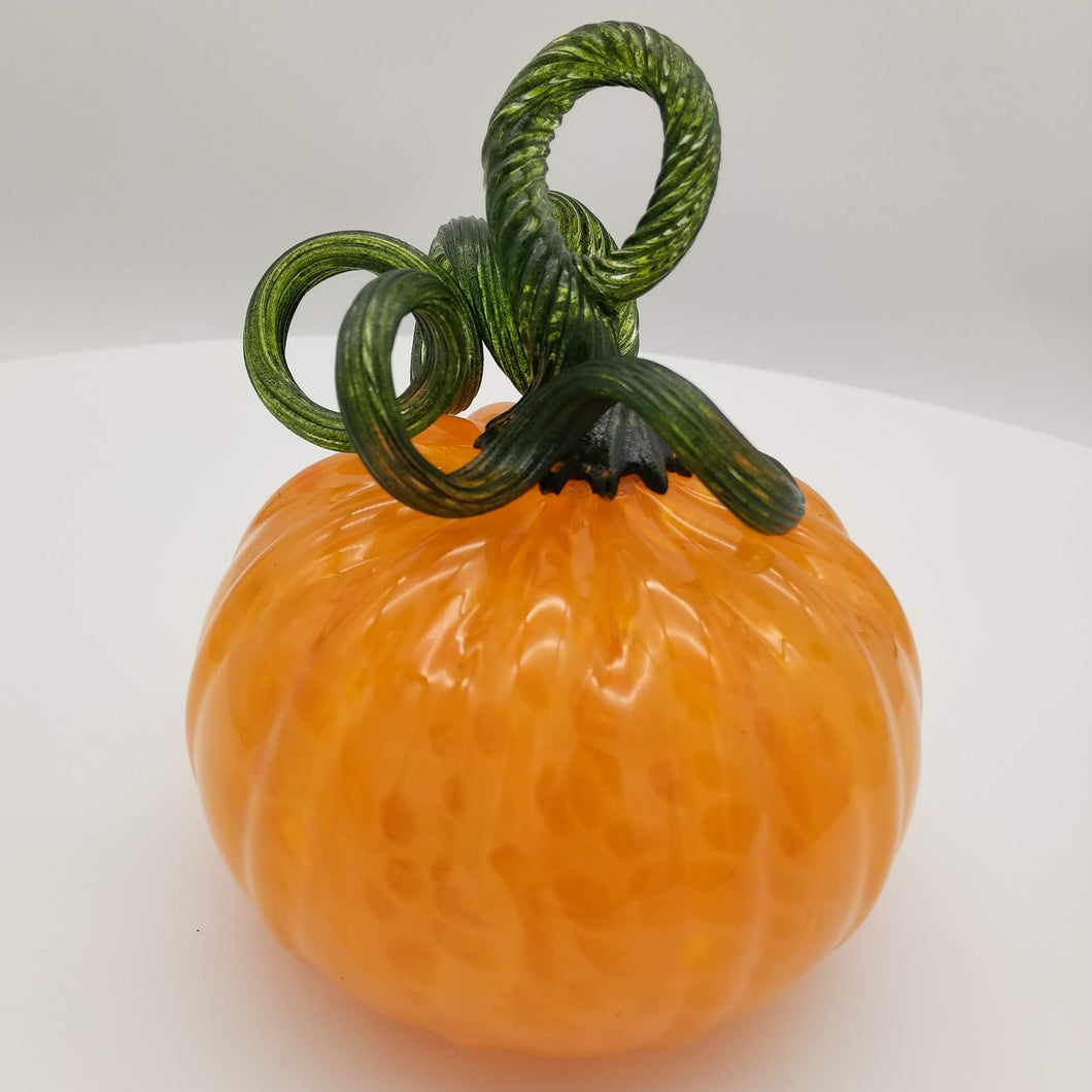 Hand blow glass pumpkin - Mandarin