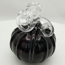 Load image into Gallery viewer, Hand blow glass pumpkin - black
