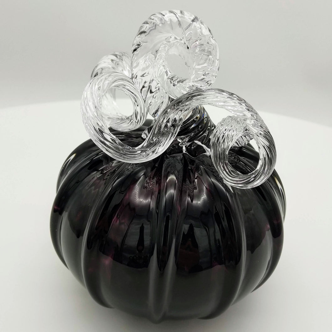 Hand blow glass pumpkin - black