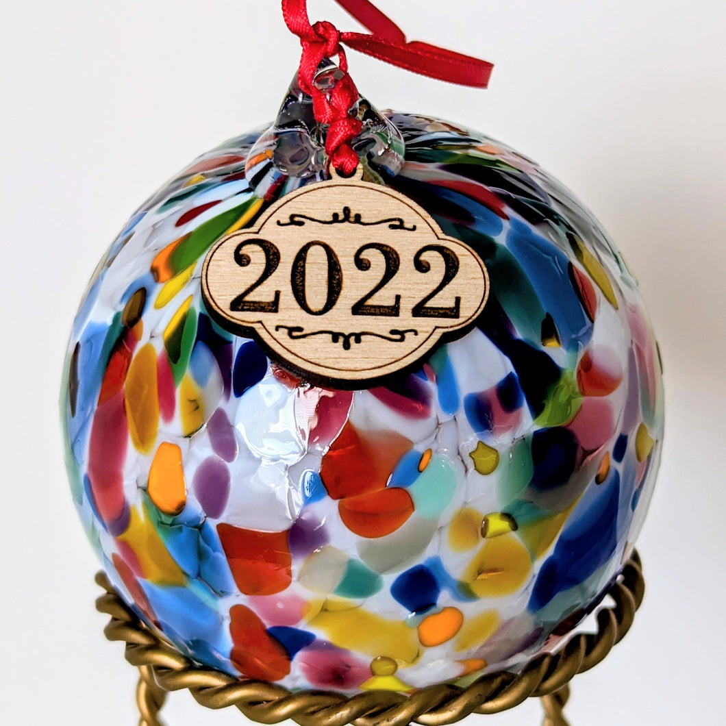 Hand Blown Glass Ornament - Rainbow Mix