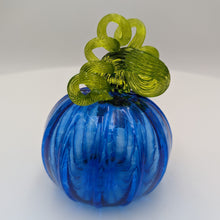 Load image into Gallery viewer, Small Hand blow glass pumpkin - Marine Blue
