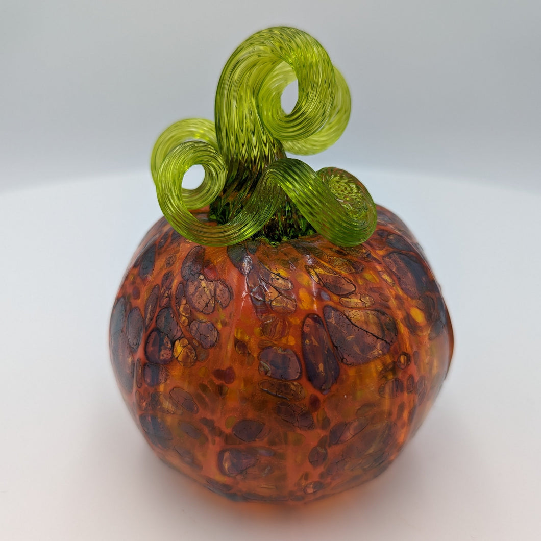 Small Hand blow glass pumpkin - orange medley